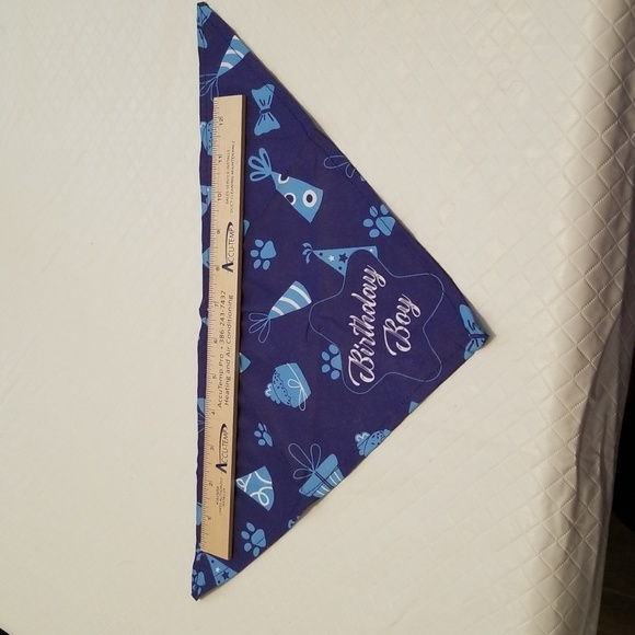 Dog Happy birthday bandana  and medium black collat - Picture 2 of 5
